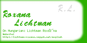 roxana lichtman business card